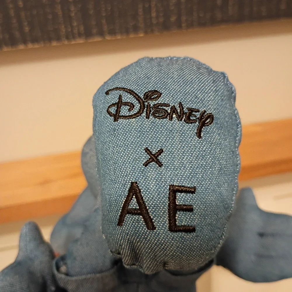 Disney x American Eagle Mickey Mouse Denim Plush Collectible Blue 1898-900 NWT